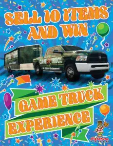 Sell 10 Items and Win Game Truck flyer