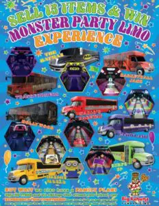 Sell 15 Items and win monster party Limo flyer